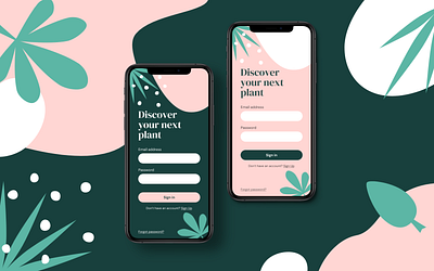 Sign in/Sign up page for a plant app app app design design login screen plant plant illustration sign up ui ui design