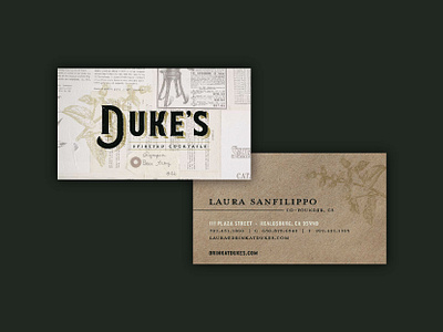 Duke's Spirited Cocktails Business Cards branding business card design logo print typography