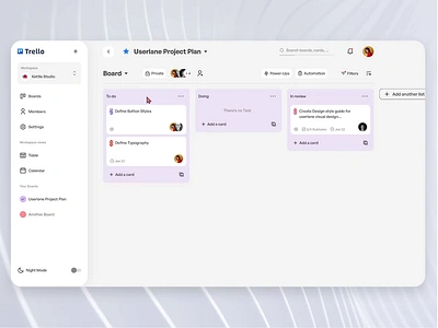 Redesign Trello animation attlassian board component dark dark mode dashboard interaction design jira light management pattern project project management task task management trello ui usability ux
