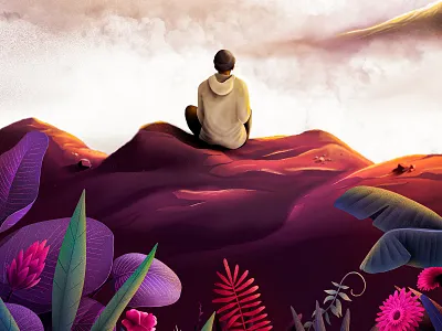 Edge Of Hope art cliff design heaven illustration illustration art life mountain nature plants procreate relax sketch travel vacation world