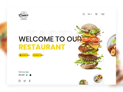 Restaurants Landing page design ui ux web