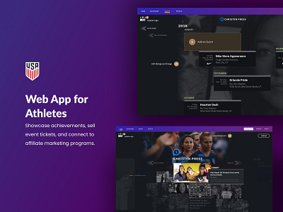 Web App for Athletes app athlete ipad design profile tablet design ui ux web app website