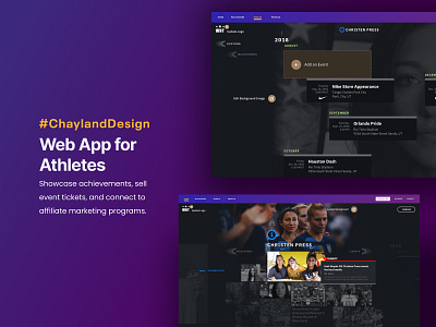Web App for Athletes app athlete ipad design profile tablet design ui ux web app website