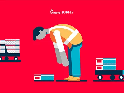 Chick-Fil-A Supply Ergonomic Poses 2 animated animated gif animation branding character design ergonomics explainer explainer video graphic design hustle creative illustration loop motion graphics safety seamless loop training video video