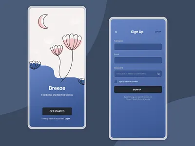 SignUp Form #CreateWithAdobeXD app design form illustration meditation relax sign in signup sleep ui uiux uiuxdesign