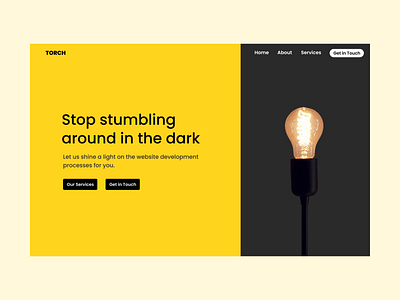 Torch: Web Design agency black branding concept concept design dark dark theme design figma light minimal web web design web design company webdesign website website concept website design yellow