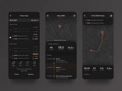 Car monitoring tool app app design blockchain car design fleet fleet management management mobile obd ui ux