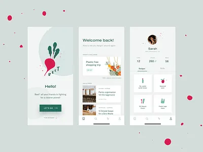 BEET - mobile app 🌱 app application branding eco eco friendly ecology illustration mobile product design typography ui ux web design zero waste zerowaste