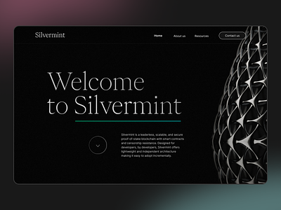 Silvermint homepage 3d blockchain branding design desktop fintech futuristic interactive interface landing modern product design ui ui design ux design web design website