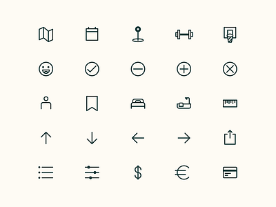 Rental Platform Line Icons adobe illustrator icon set icons ui