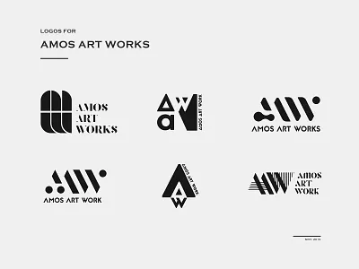 Logo Design for Amos Art Works branding design illustration logo typography vector