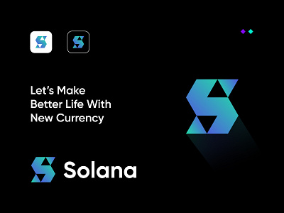 Solana coin logo branding crypto logo design it logo logo logo design logodesign logomark logos logotype s logo tech logo typography