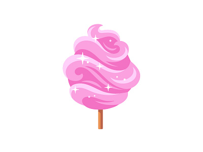 Cotton candy cotton candy daily design flat icon illustration vector