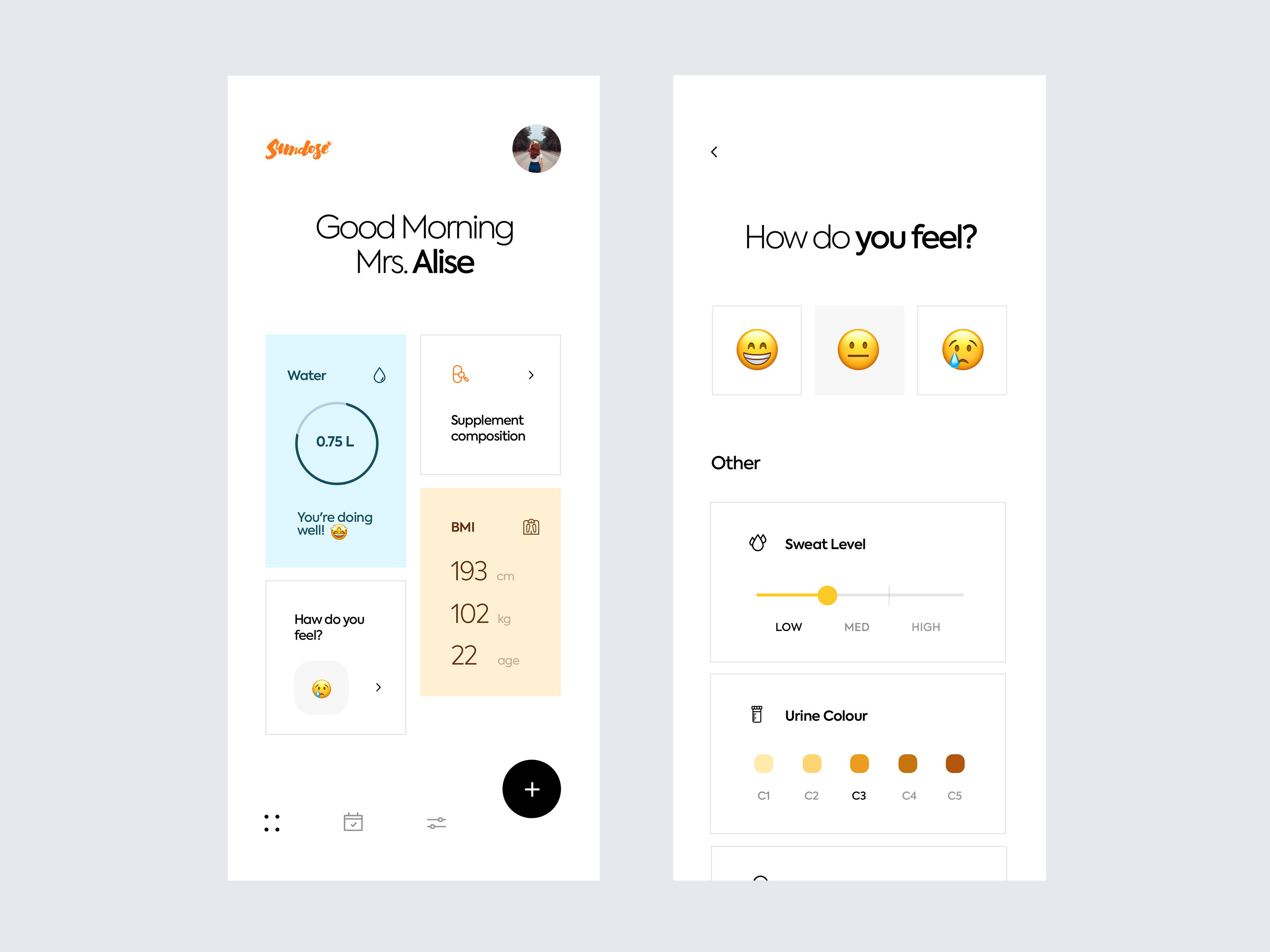 Example of Sundose - Supplements App