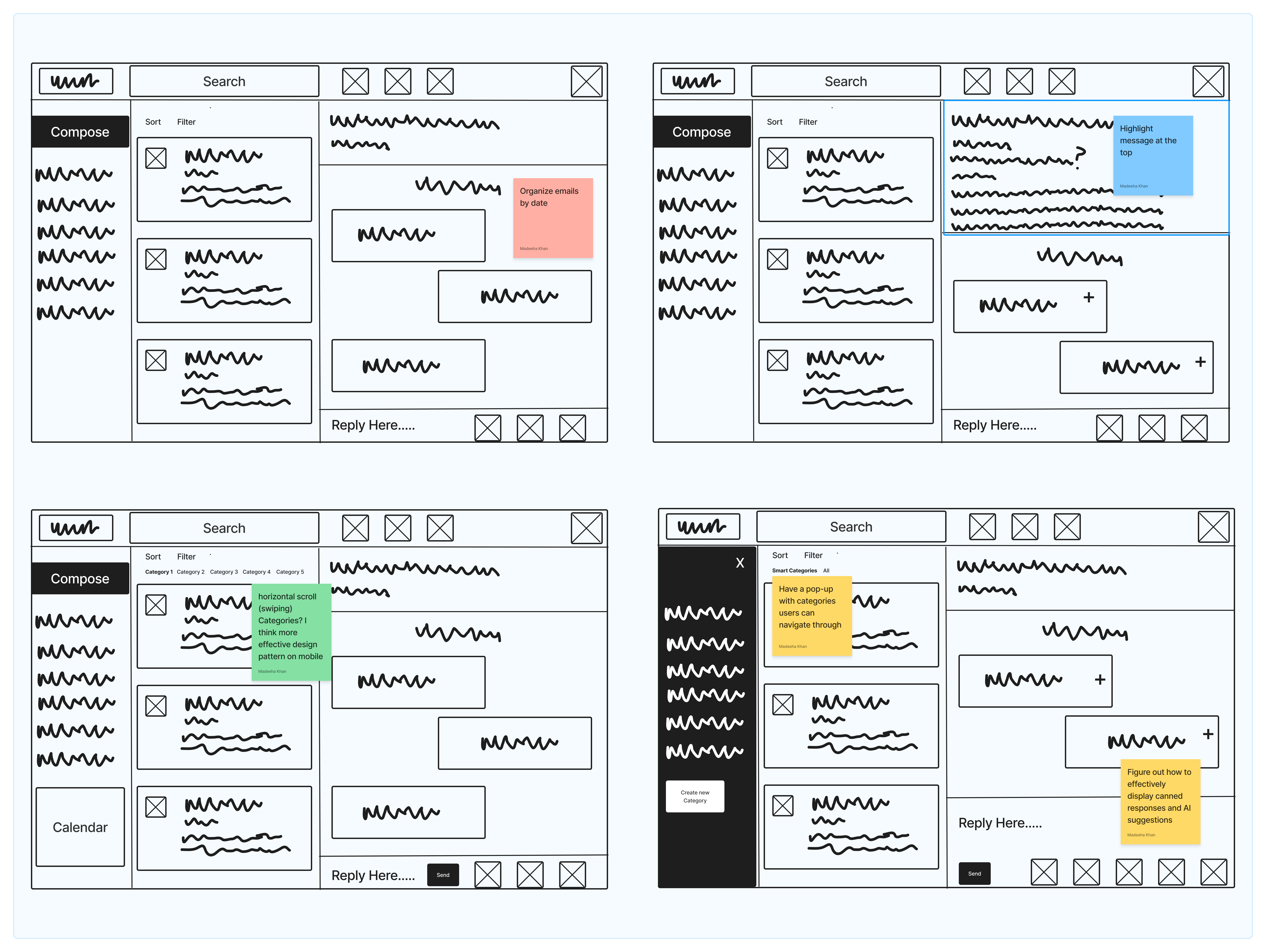 sketch wireframes