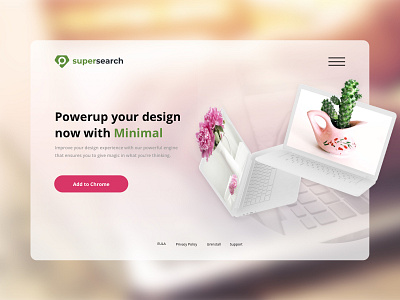 SuperSearch Minimal app banner browser browser extension design extension illustration landing landing page minimal design minimalist mockup page typography ui ux webdesign website