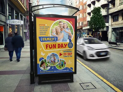 Family Fun Day Poster Template boys and girls camp child children community day easter event fair family flyer fun holiday kid kids leaflet night pamphlet party program