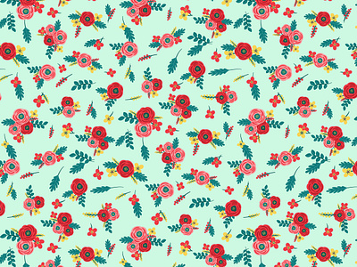 Floral Pattern flat flat design floral floral design floral pattern flower flower illustration flower pattern flowers fresh pattern pattern design summer summer pattern vintage vintage inspired vintage pattern