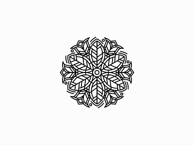 Flower Mandala branding design flower flowers geometric identity leaf leaves lines logo mandala mark symbol vector