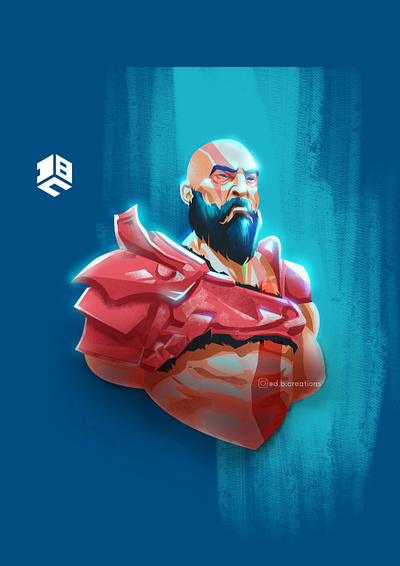 Kratos, God of war design digital 2d digitalartist drawing illustraor illustration vector vector art vector artwork vector artworks