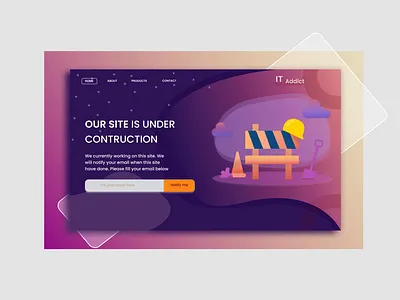 Site Under Contruction IT Addict art design illustration illustrator logo typography ui web website