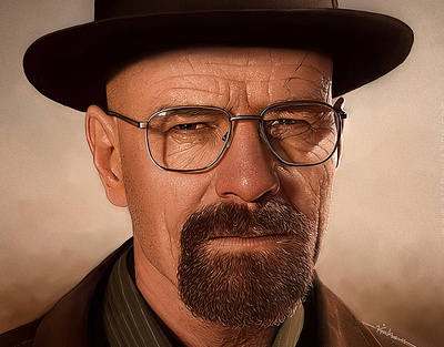 Walter White l Breaking Bad l Digital painting art artbyvishnu brakingbad character detailing digital face illustration ipadpro movie painting portrait procreate skin texture