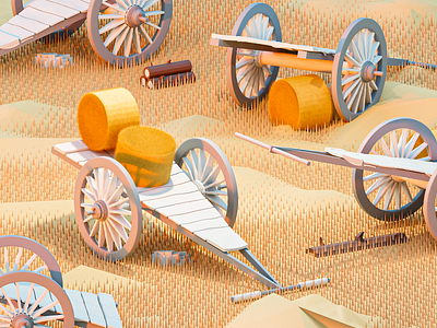 Bullock cart blender bullock farmer farming grass grassland lowpoly lowpoly3d modeling rock sand scene soil stone straw tree vehicle village wheel