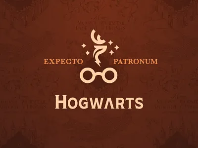 Harry Potter / Hogwarts Logo brown expecto glasses harry potter hogwarts lightning bolt line lineart logo magic map marauders patronum stag texture
