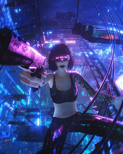 Say Bye Bye 3d c4d cyberpunk dangiuz