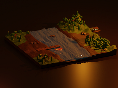 FireWatch 3d art 3d artist 3d illustration 3d modeling blender blender3d design illustration low poly lowpoly lowpolyart