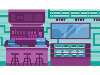 Industrial Coffee and Cake Shop - Apikatri adobe apikatri cake coffee concept house illustration illustrator industrial landscape like love shop simple sisiimaji vector