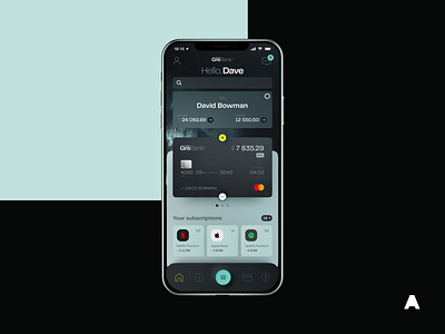 GreBank agima agimadesign app bank banking bankingapp black branding finance interface ios minimal mobile money online ui