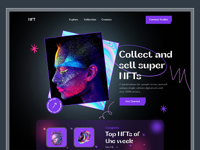 NFT Marketplace Website animation buy cpdesign creativepeoples crypto art landing page nft nft art nft landing page nft marketplace nft web nft website purchase sell token trending web