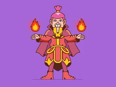 Freed - character design boy cartoon cartoon character characters design elf fire illustration illustrator magic wizzard