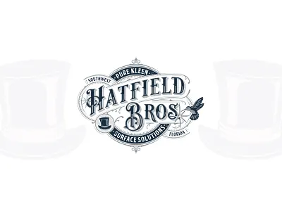 Hatfield & Co. brand identity clean cleaning hat hummingbird illustrator logo luxury sophisticated typography victorian vintage