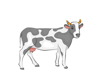 Cut cow animal animal art art cow cute domestic animals illustration
