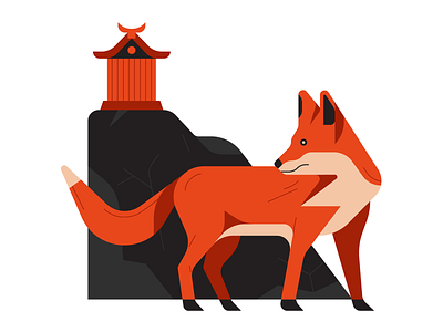 Inari Shrine animal animals fox graphic design illustration illustrator nature