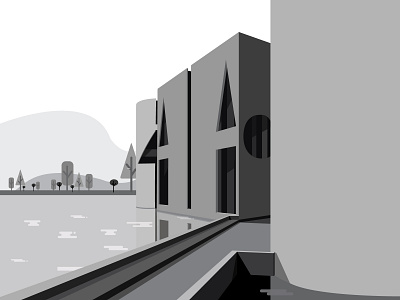 National Assembly Bangladesh - An architecture marvel architect architecture bangladesh design dhaka flat illustration illustrator minimalism minimalist vector vectorart vectorartwork