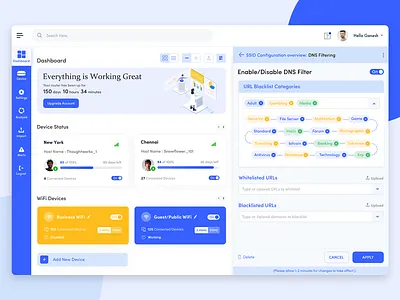 Cisco Device Configuration Exploration Dashboard admin analytics chart chart configure dashboard dashboard ui data data visualisation dataviz filters illustration infographic network product productivity saas sdwan tag template tracking