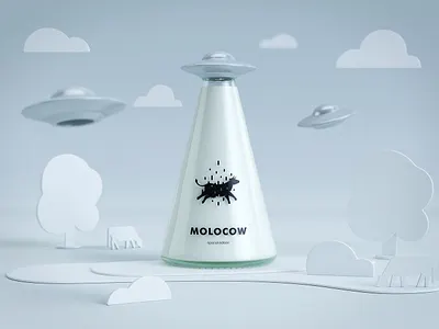 Molocow bottle concept milk molocow packaging ufo