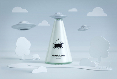 Molocow bottle concept milk molocow packaging ufo