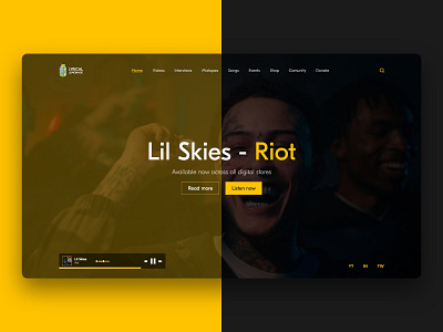 Lyrical Lemonade website - Lil Skies song premiere art dark mode design film lil skies movie music signer singer song ui uidesign uiux uiuxdesign web design webdesign website website design