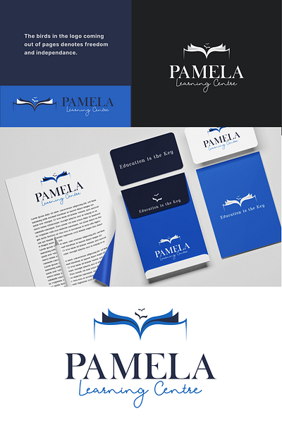 Logo Design for School for Adults birds blue and black books branding branding design design education grahic design graphicdesign logo logo unit logodesign school stationary vector