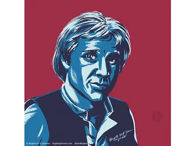 Han Solo art digital art digital illustration fan art fanart han solo harrison ford huely huely challenge huely2020 illustration limited colour palette limited colours portrait portrait illustration star wars star wars art starwars