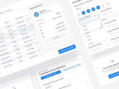 🧩 Dashboard Modules - Banking clean dashboad dashboard ui finance fintech fintech app input interface minimal popover popup table view ui ux