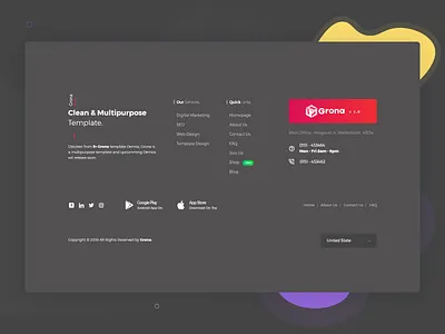 Footer UI - Minimal Style (Dark version) bootstrap template creative dark dark mode dark theme footer footer design footer menu footer ui illustration landing page menu product design template ui ux