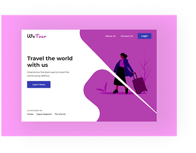 Landing Page for a Traveling Website app branding design icon illustration lettering logo travel agency typography ui ux website