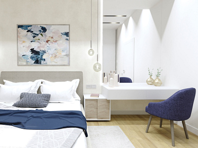 Bedroom 3d visualization accommodation apartment bedroom design interior render
