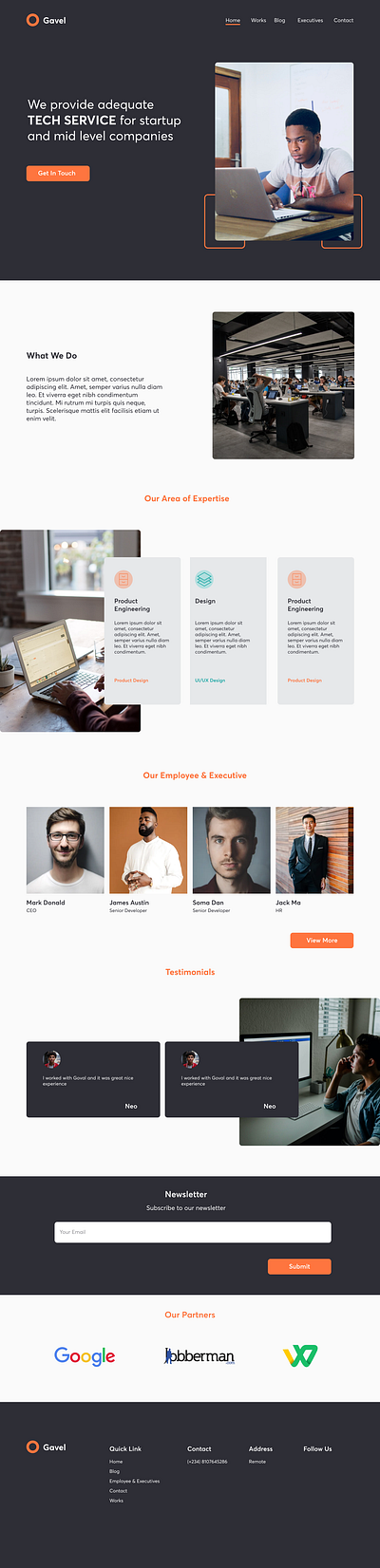 Homepage of a IT Company design typography ui web