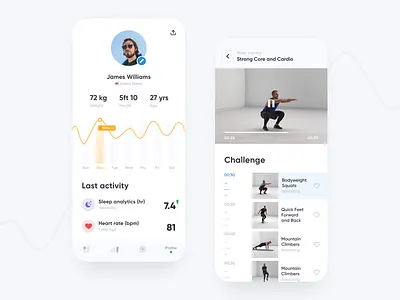 Workout & Fitness Exercises 🥇| Concept app design flat icon typography ui ux vector